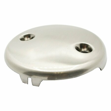 THRIFCO PLUMBING Satin Nickel 2 Hole Waste & Overflow Plate 4402296
